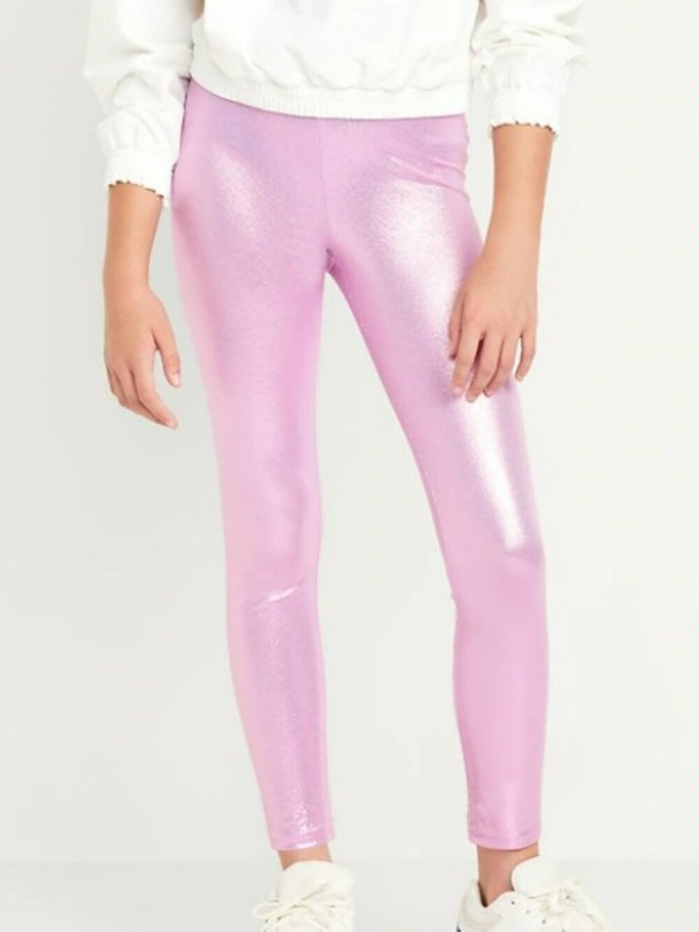 NWT. OLD NAVY Girls Plus Size Foil Lilac Leggings